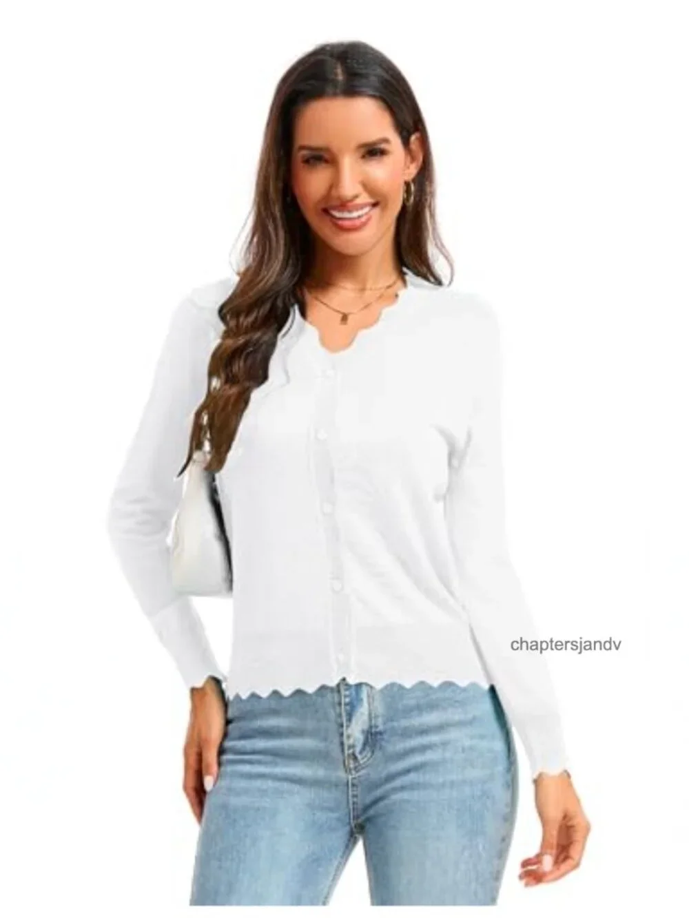 Women's Knit Cardigan Sweater Button Front V-Neck Lightweight